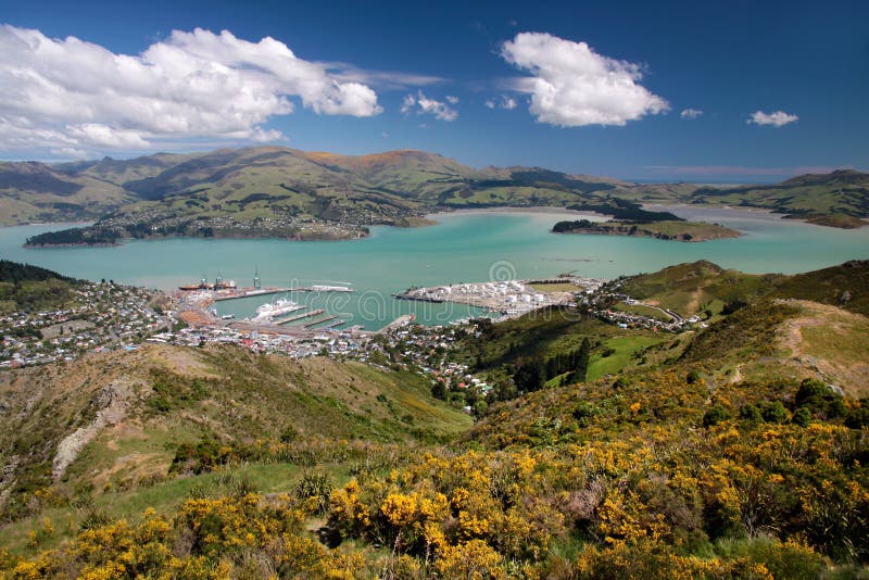 Mening over Lyttelton royalty-vrije stock afbeeldingen Mening over Lyttelton royalty-vrije stock afbeeldingen