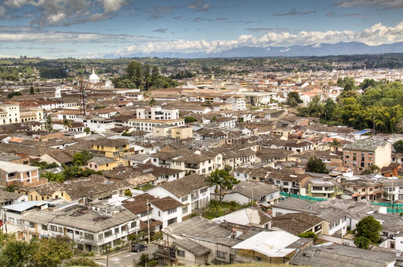 Mening over Popayan, Colombia royalty-vrije stock fotografie Mening over Popayan, Colombia royalty-vrije stock fotografie