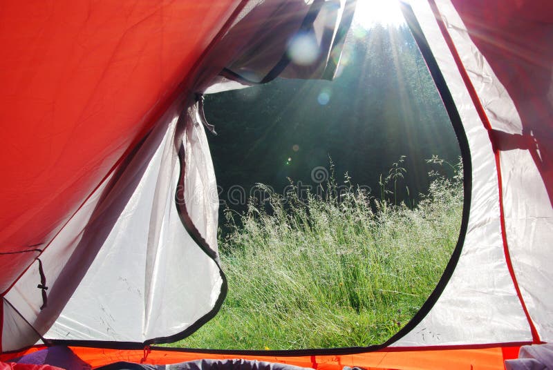 Mening van een tent stock foto Mening van een tent stock foto