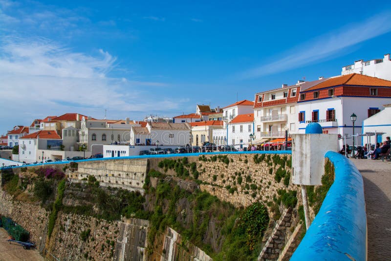 Mening van Ericeira in Portugal stock foto Mening van Ericeira in Portugal stock foto