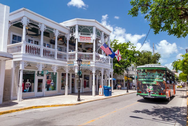 Mening van Key West van de binnenstad, Florida stock foto's Mening van Key West van de binnenstad, Florida stock foto's