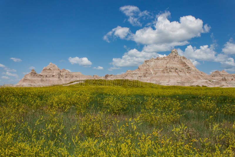 Mening van Nationale Park het Zuid- van Dakota Badlands royalty-vrije stock foto Mening van Nationale Park het Zuid- van Dakota Badlands royalty-vrije stock foto