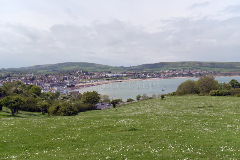 Mening van Peveril-Punt, Swanage royalty-vrije stock afbeeldingen Mening van Peveril-Punt, Swanage royalty-vrije stock afbeeldingen