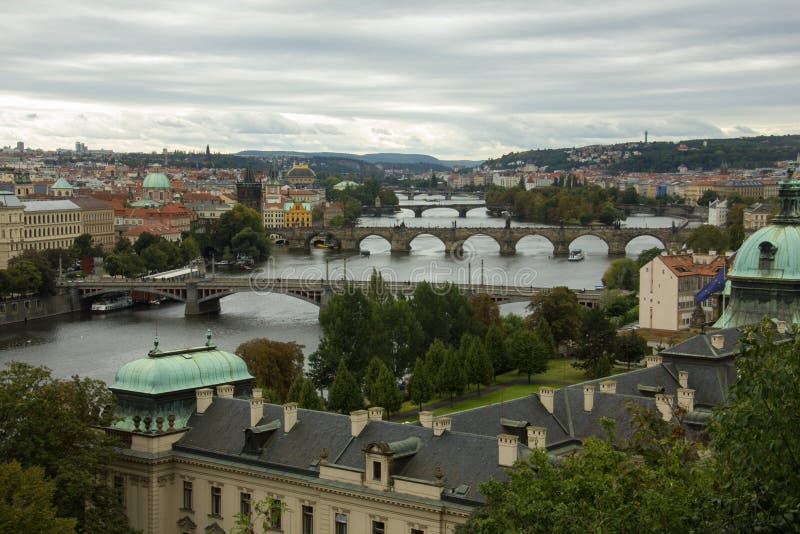 Mening van Praag van Letna-Park royalty-vrije stock afbeelding Mening van Praag van Letna-Park royalty-vrije stock afbeelding