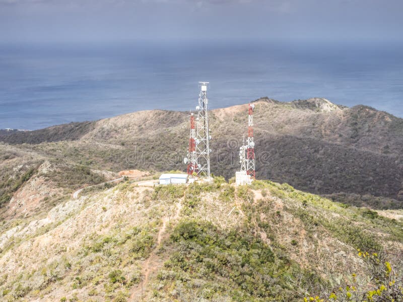 Uitzicht vanaf de top van Christoffel stock foto