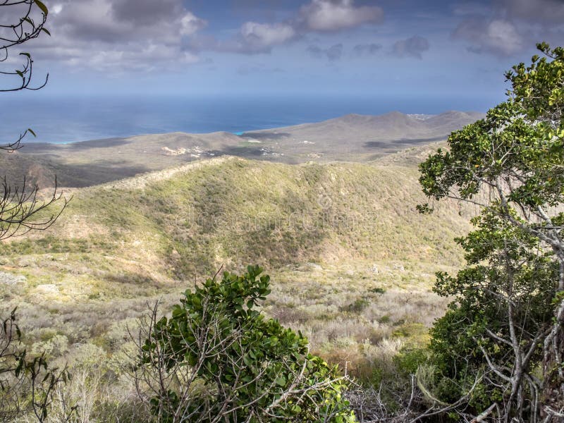 Uitzicht vanaf de top van de Christoffelberg stock afbeeldingen