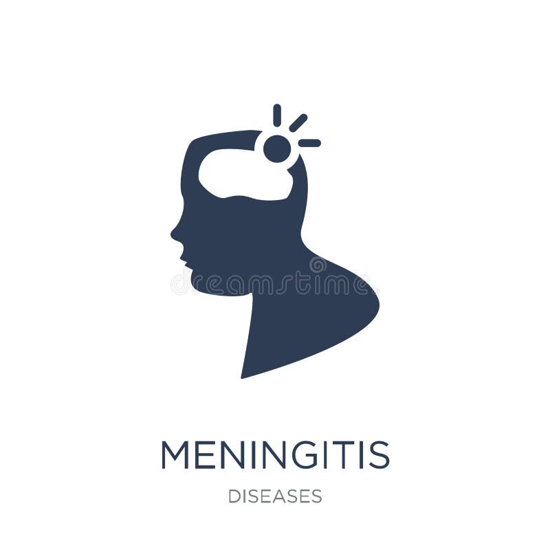Meningitisikone Modische flache Vektor Meningitisikone auf weißem BAC vektor abbildung Meningitisikone Modische flache Vektor Meningitisikone auf weißem BAC vektor abbildung