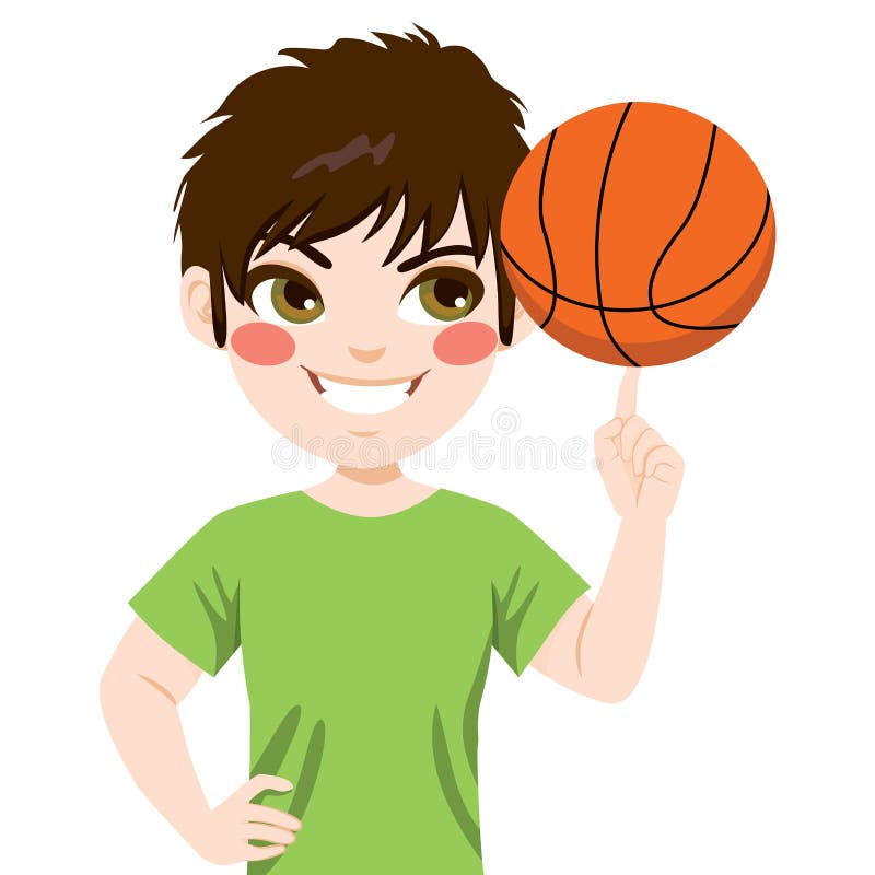 Menino de giro do basquetebol ilustração do vetor Menino de giro do basquetebol ilustração do vetor