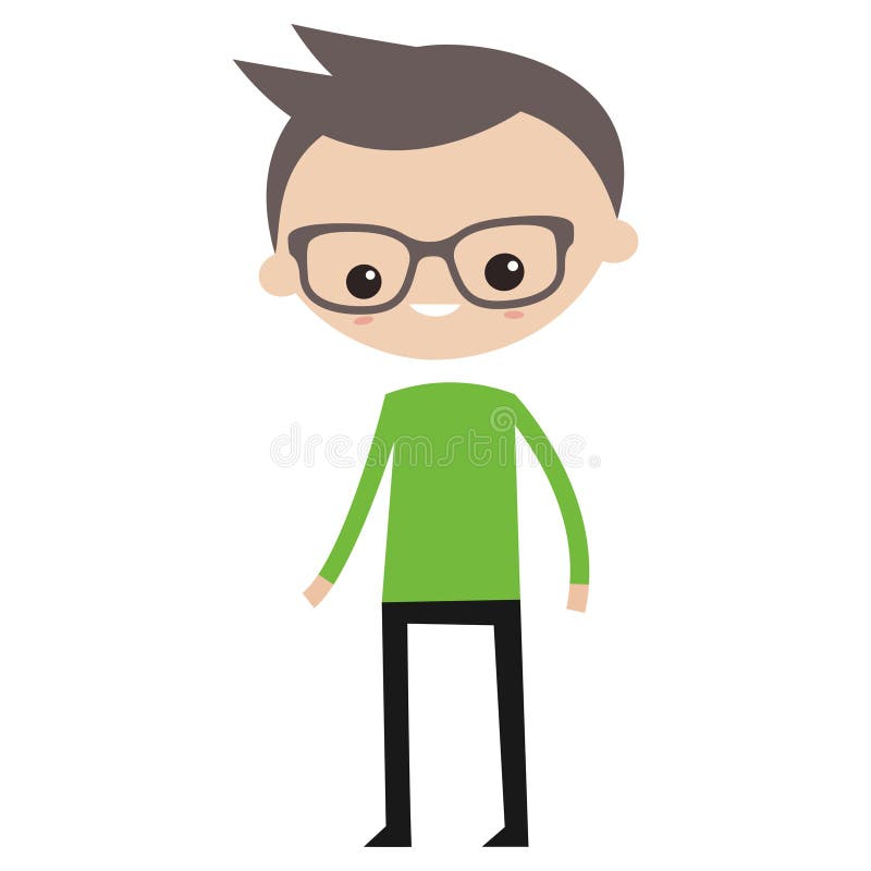 Rapaz sorridente com óculos ilustração stock