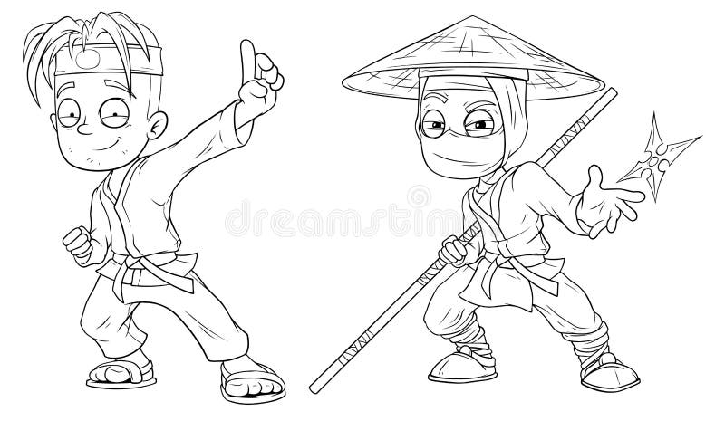 Ninja Preto Do Kung-fu Dos Desenhos Animados Na Máscara Ilustração do Vetor  - Ilustração de guerreiro, assassino: 75000350