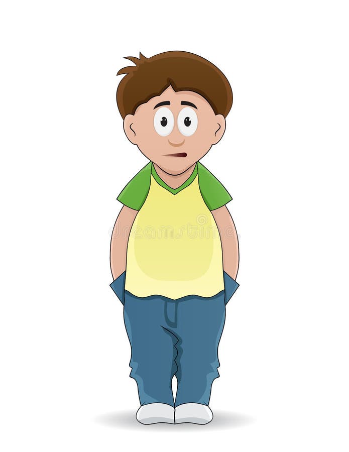 Menino dos desenhos animados que olha para a frente ilustração royalty free Menino dos desenhos animados que olha para a frente ilustração royalty free