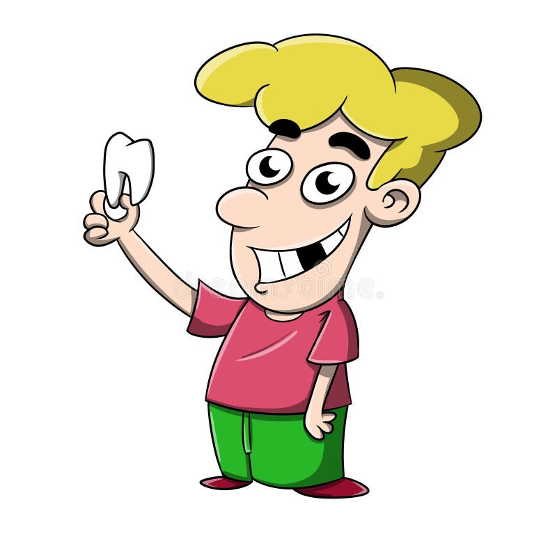 Menino que guarda seu dente ilustração do vetor Menino que guarda seu dente ilustração do vetor