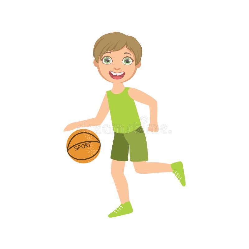 Vetores de Jogo Do Jogador De Basquetebol Dos Meninos Com Esfera Uma  Criança Pequena Que Joga O Basquetebol Ilustração Colorida Dos Desenhos  Animados No Vetor Liso Esporte Infantil Jogos De Equipe Esportiva