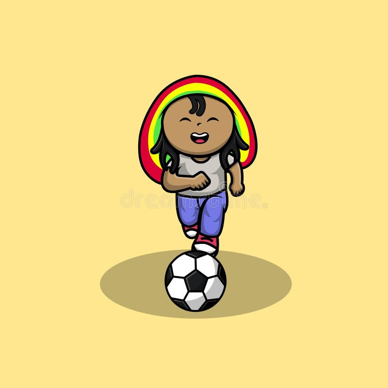 Desenho animado de ilustração de homem bonito jogando bola de