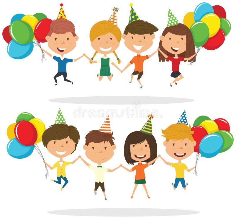 Meninos de salto e meninos que levam caixas de presente envolvidas coloridas e b ilustração royalty free Meninos de salto e meninos que levam caixas de presente envolvidas coloridas e b ilustração royalty free