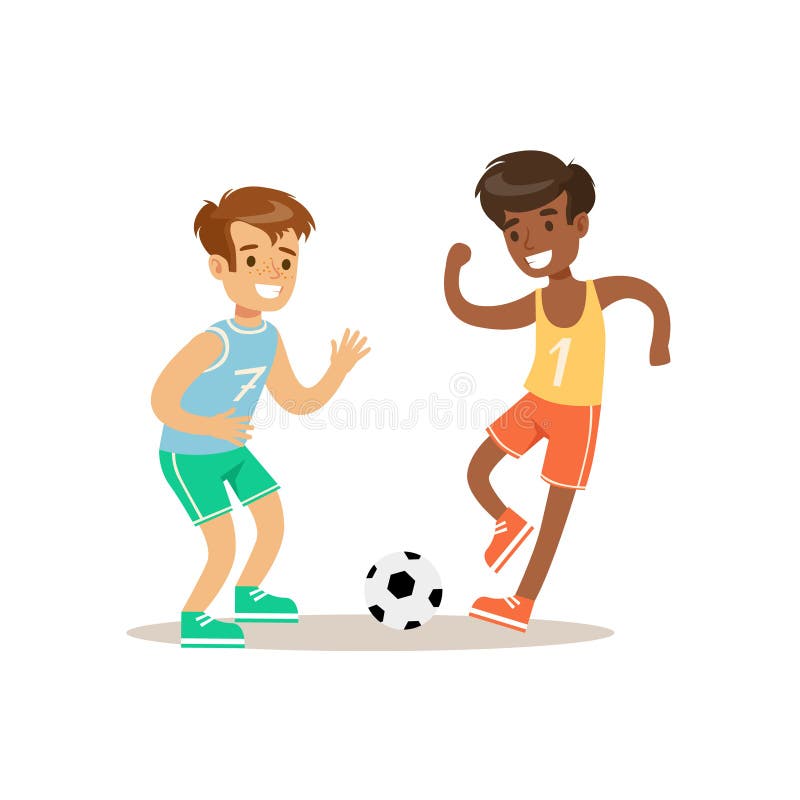 menino de pé com bola no campo de futebol pronto para começar ou jogar novo  jogo - conceito de jogador esportivo 8741739 Foto de stock no Vecteezy