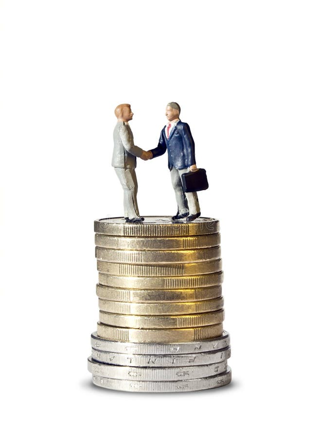 Menniczy euro uścisk dłoni miniatury wierza obrazy stock