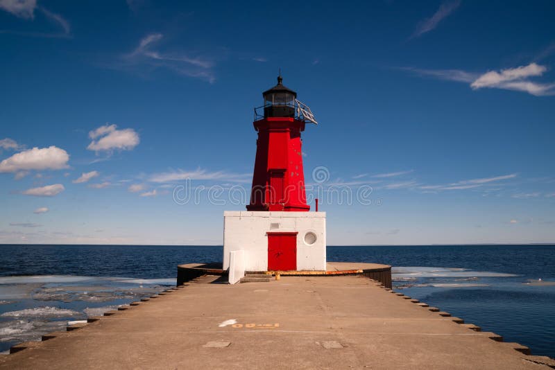Menominee Harbor North Pier Lighthouse Green Bay Wisconsin