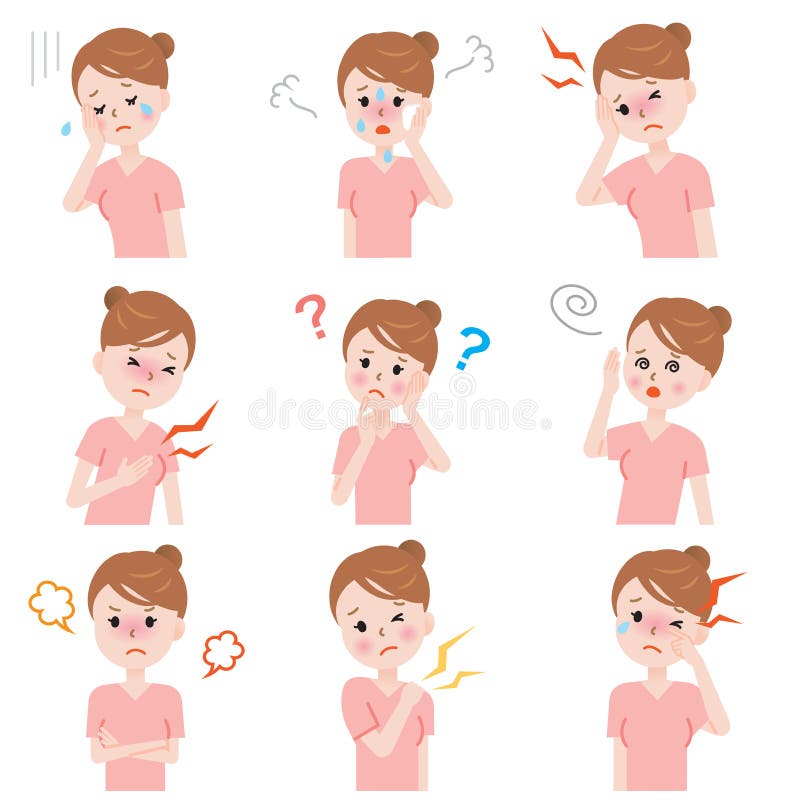 Menopausensymptome stock abbildung Menopausensymptome stock abbildung