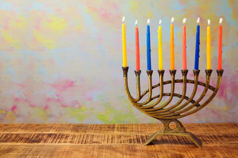 Menorah and Candles stock image. Image of lights, hanukkah 314227