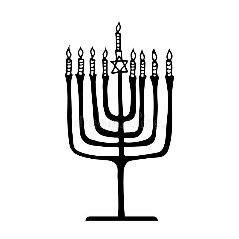 Judaïsme de Menorah illustration de vecteur. Illustration du blanc