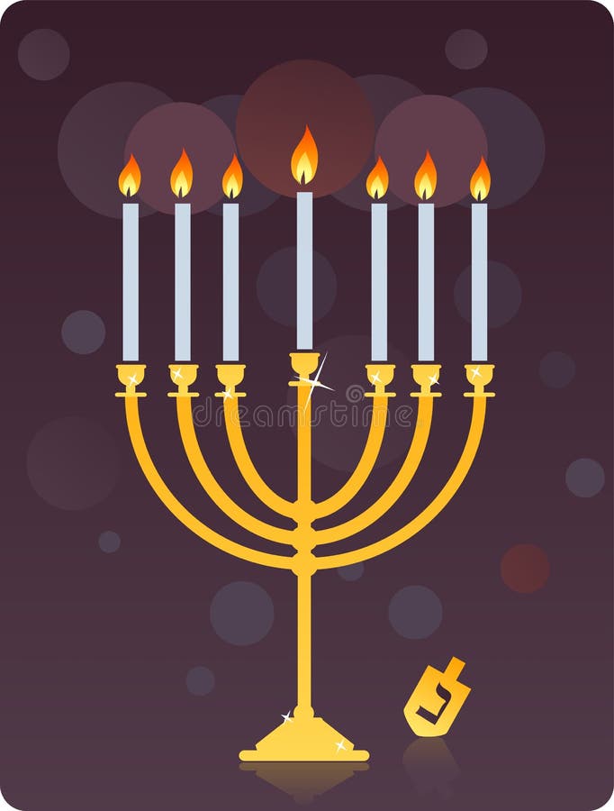 Hanukkah menorah stock vector. Illustration of religion 17706203