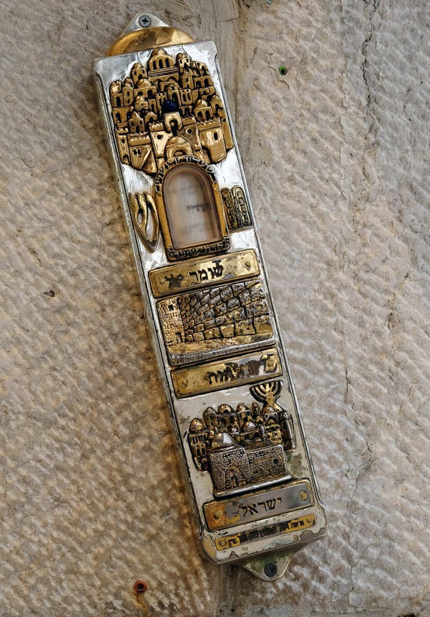 Menorah on the Wall in the Old City of Jerusalem Editorial Stock Image