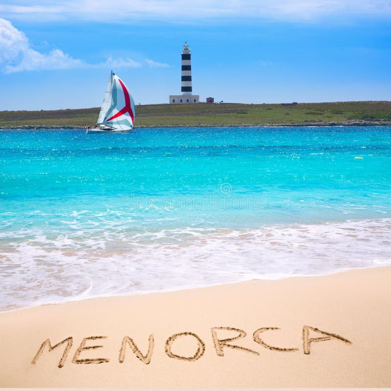 Menorca Punta Prima far illa del Aire island lighthouse