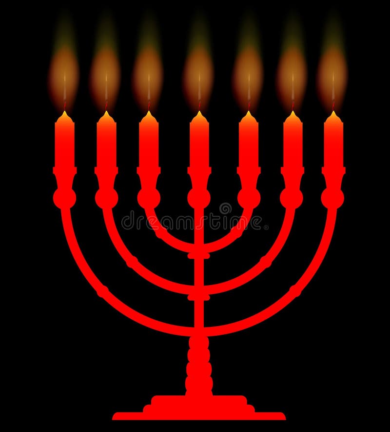 Menorh con siete velas ilustración del vector Menorh con siete velas ilustración del vector