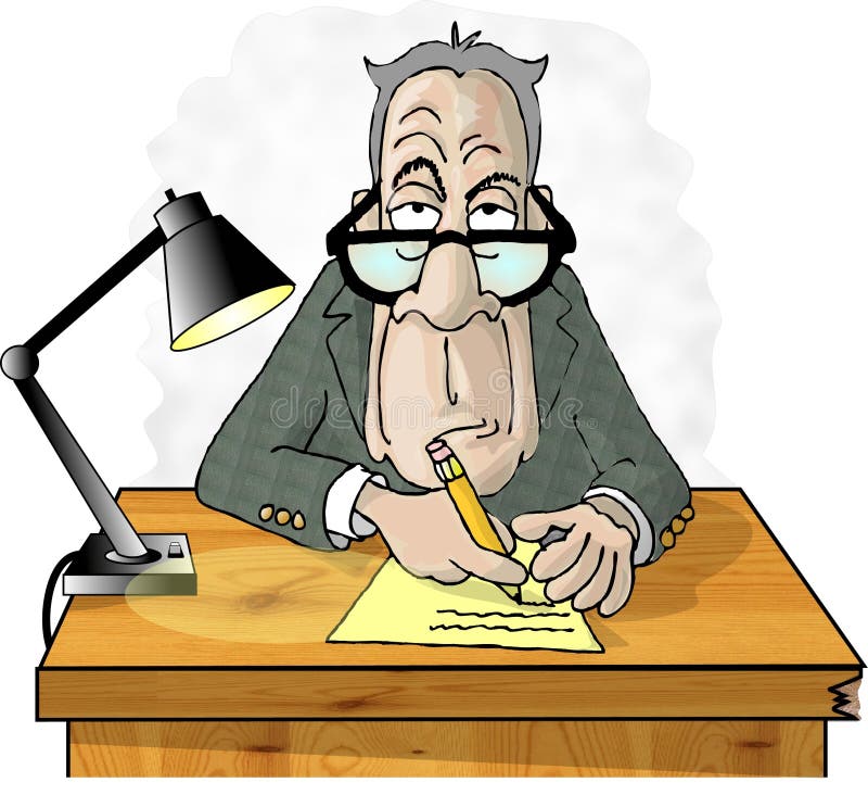 Mens bij zijn bureau vector illustratie Mens bij zijn bureau vector illustratie