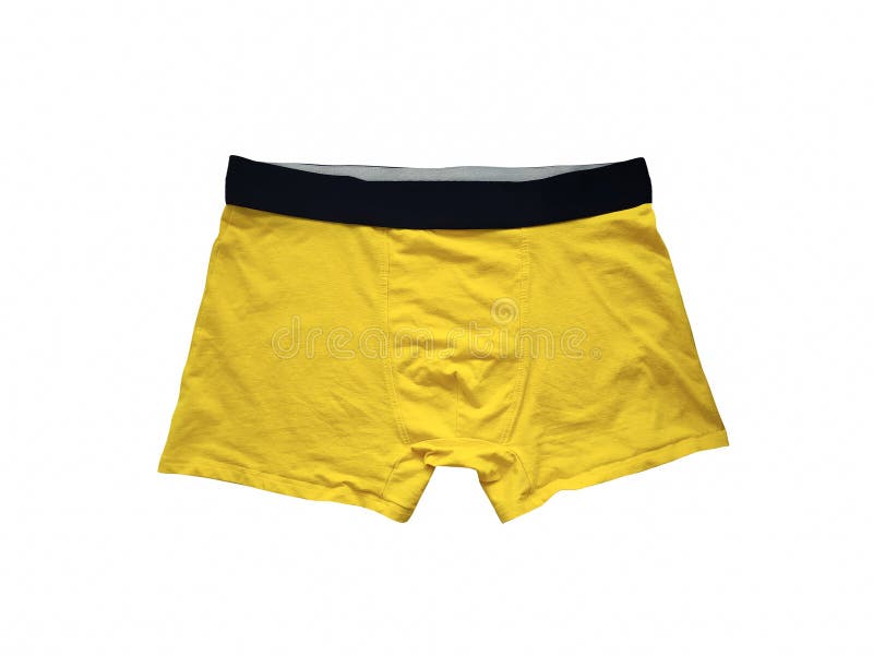 Yellow men briefs folded stock image. Image of object - 185895647