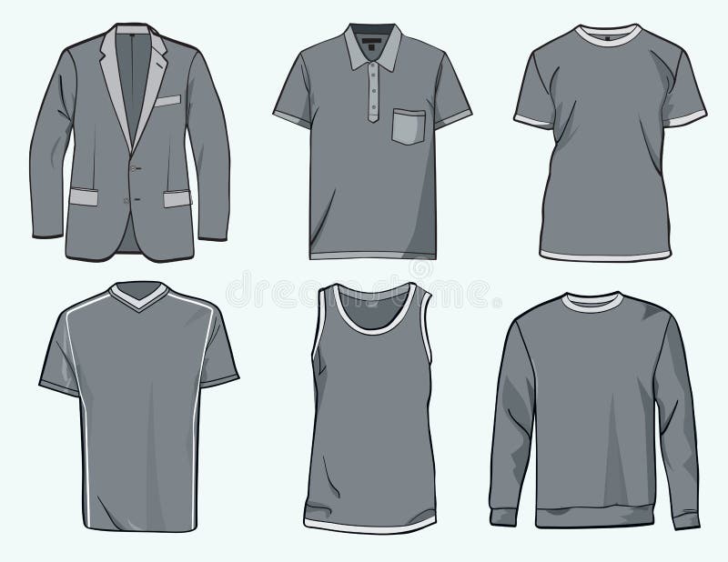 Mens shirt, suit, jumper, tank top and jersey, clothing templates . Mens shirt, suit, jumper, tank top and jersey, clothing templates .