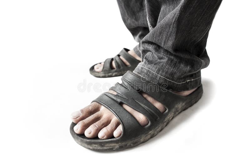 Mens die sandals dragen stock afbeelding. Image of been - 29892437