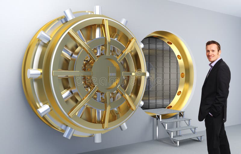 Man en bank vector illustratie