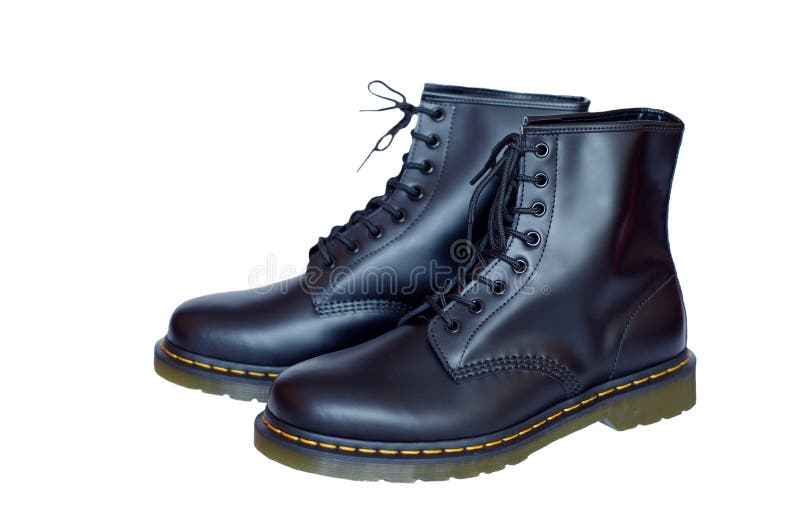 Mens Leather Boots on White Background Stock Photo Image of boots