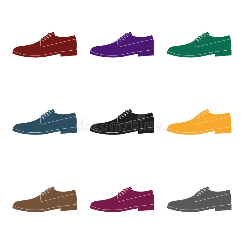 Mens Leather Shiny Shoes with Laces. Shoes To Wear with a Suit.Different Shoes Single Icon in