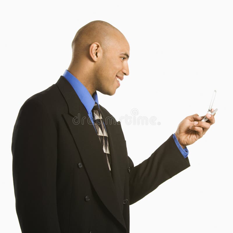 Mens met cellphone. stock fotografie Mens met cellphone. stock fotografie