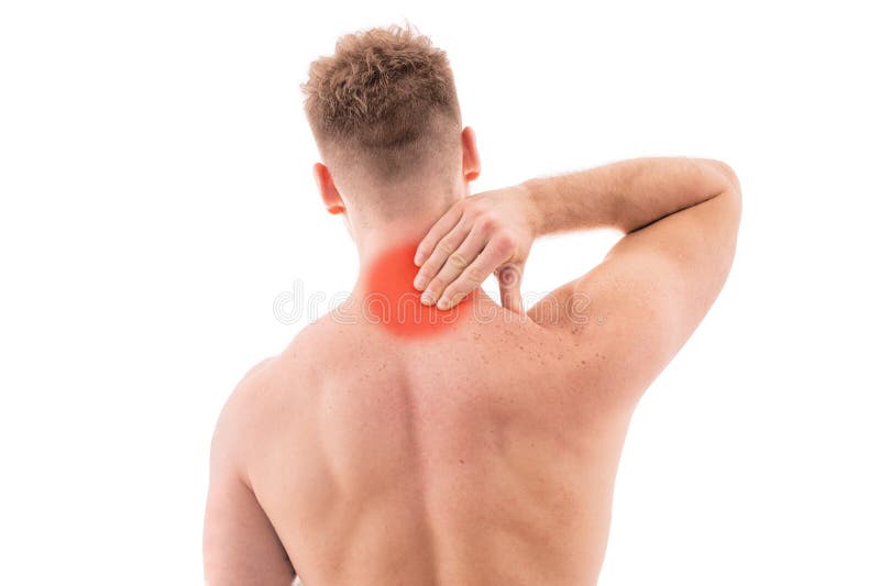 Mens met halspijn stock afbeelding Mens met halspijn stock afbeelding