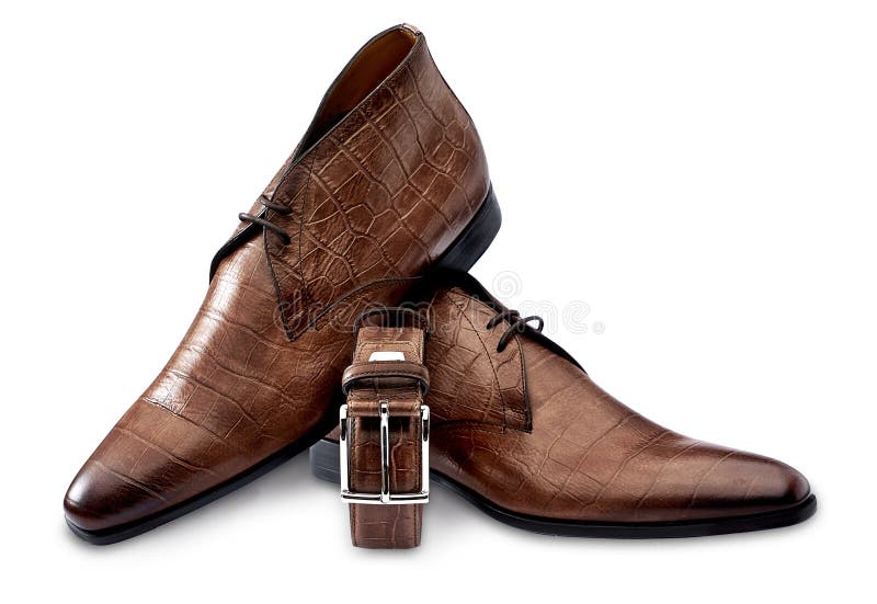 Mens Shoe and Belt Isolated on White Stock Photo Image of shoes
