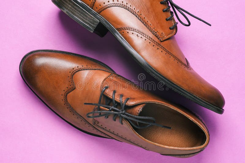 Mens Shoes Made of Genuine Leather. Stylish Men`s Brown Shoes. Elegant ...