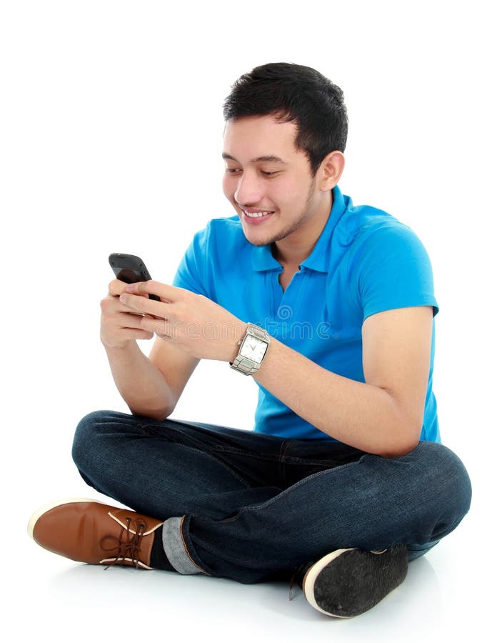Mensagem texting do homem fotos de stock Mensagem texting do homem fotos de stock