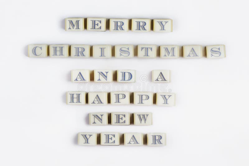 Merry Christmas Happy New Year sign. made of plastic blocks. Merry Christmas Happy New Year sign. made of plastic blocks