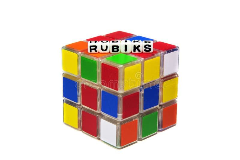 Mensaje de texto de Rubiks en el cubo fotografía de archivo Mensaje de texto de Rubiks en el cubo fotografía de archivo