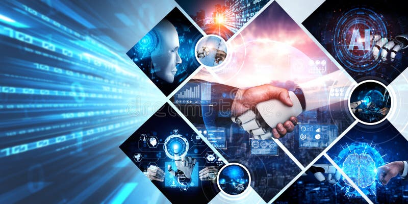 Mensch interagieren mit virtuellem NLP-Roboter der künstlichen Intelligenz lizenzfreie abbildung