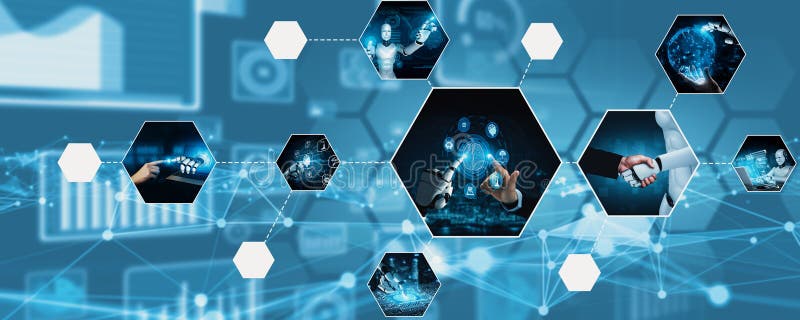 Mensch interagieren mit virtuellem NLP-Roboter der künstlichen Intelligenz vektor abbildung