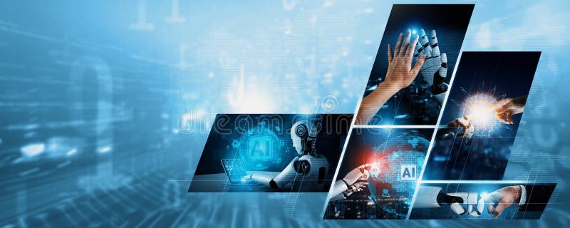 Mensch interagieren mit virtuellem NLP-Roboter der künstlichen Intelligenz vektor abbildung