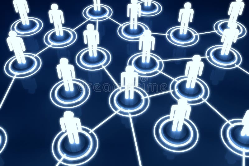 Menselijk 3D modellight connection link-Organisatienetwerk stock illustratie Menselijk 3D modellight connection link-Organisatienetwerk stock illustratie