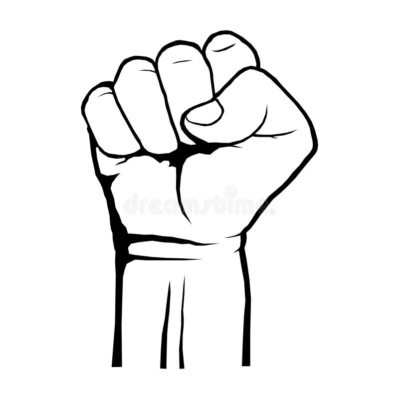 Menselijk dichtgeklemd vuistprotest, rebellenrevolutieaffiche Een symbool van sterkte en superioriteit, succes, strijd voor zijn royalty-vrije illustratie Menselijk dichtgeklemd vuistprotest, rebellenrevolutieaffiche Een symbool van sterkte en superioriteit, succes, strijd voor zijn royalty-vrije illustratie