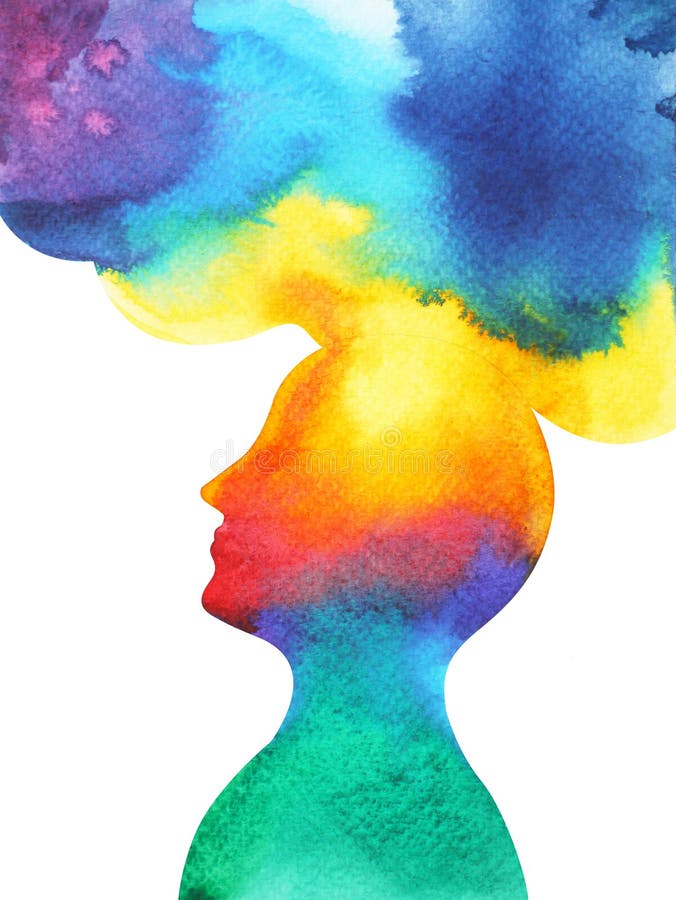 Menselijk hoofd, chakramacht, inspiratie abstracte gedachte, wereld, heelal binnen uw mening Menselijk hoofd, chakramacht, inspiratie abstracte gedachte, wereld, heelal binnen uw mening
