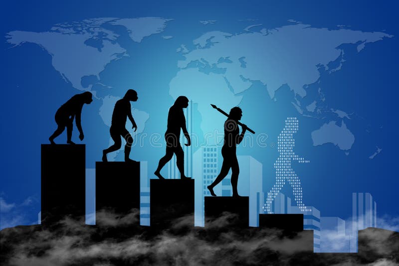 Menselijke evolutie in moderne wereld vector illustratie Menselijke evolutie in moderne wereld vector illustratie